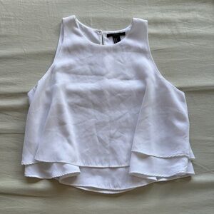 Forever 21 White Layered Sleeveless Blouse